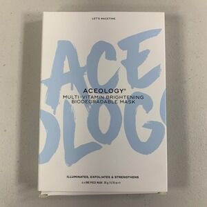 Aceology Multi Vitamin Brightening Biodegradable Mask 4 Pack Face‎ Treatment